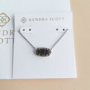 Kendra Scott Elisa Collection. Silver Platinum Drusy Necklace